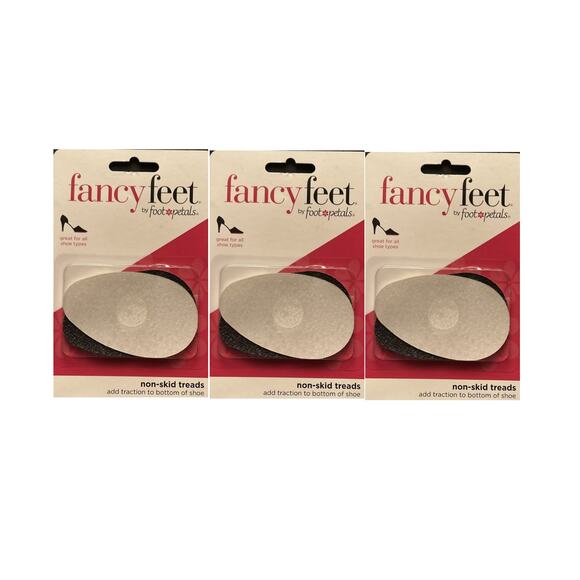 New 3 Pack FANCY FEET Foot Petals Non Skid Treads ADD TRACTION Stick On - Picture 1 of 1
